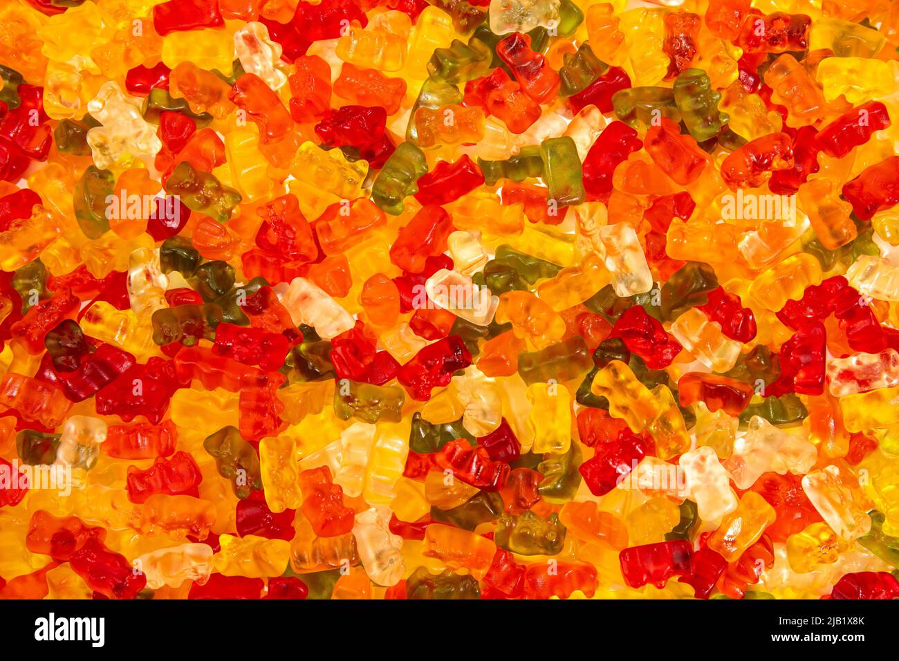 Delicious Colorful Gummy Bears Candy Texture Stock Photo
