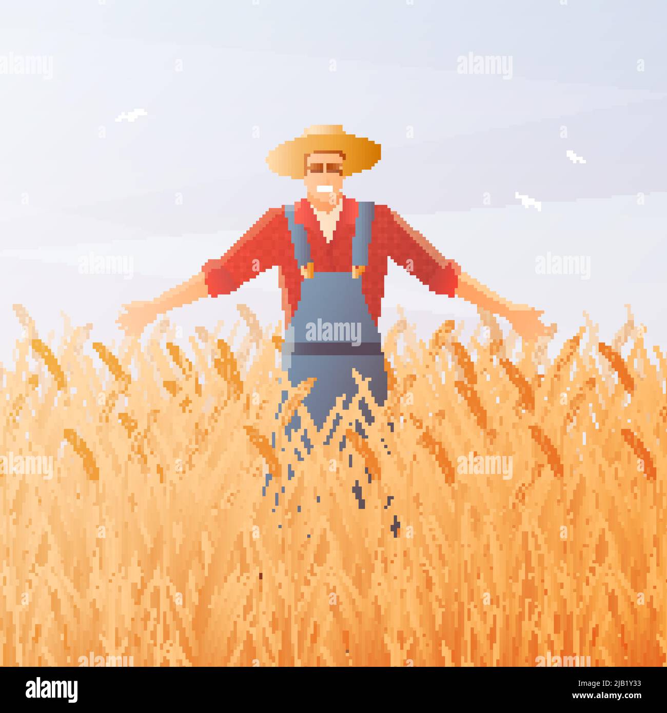 Joyful farmer Stock Vector Images - Alamy