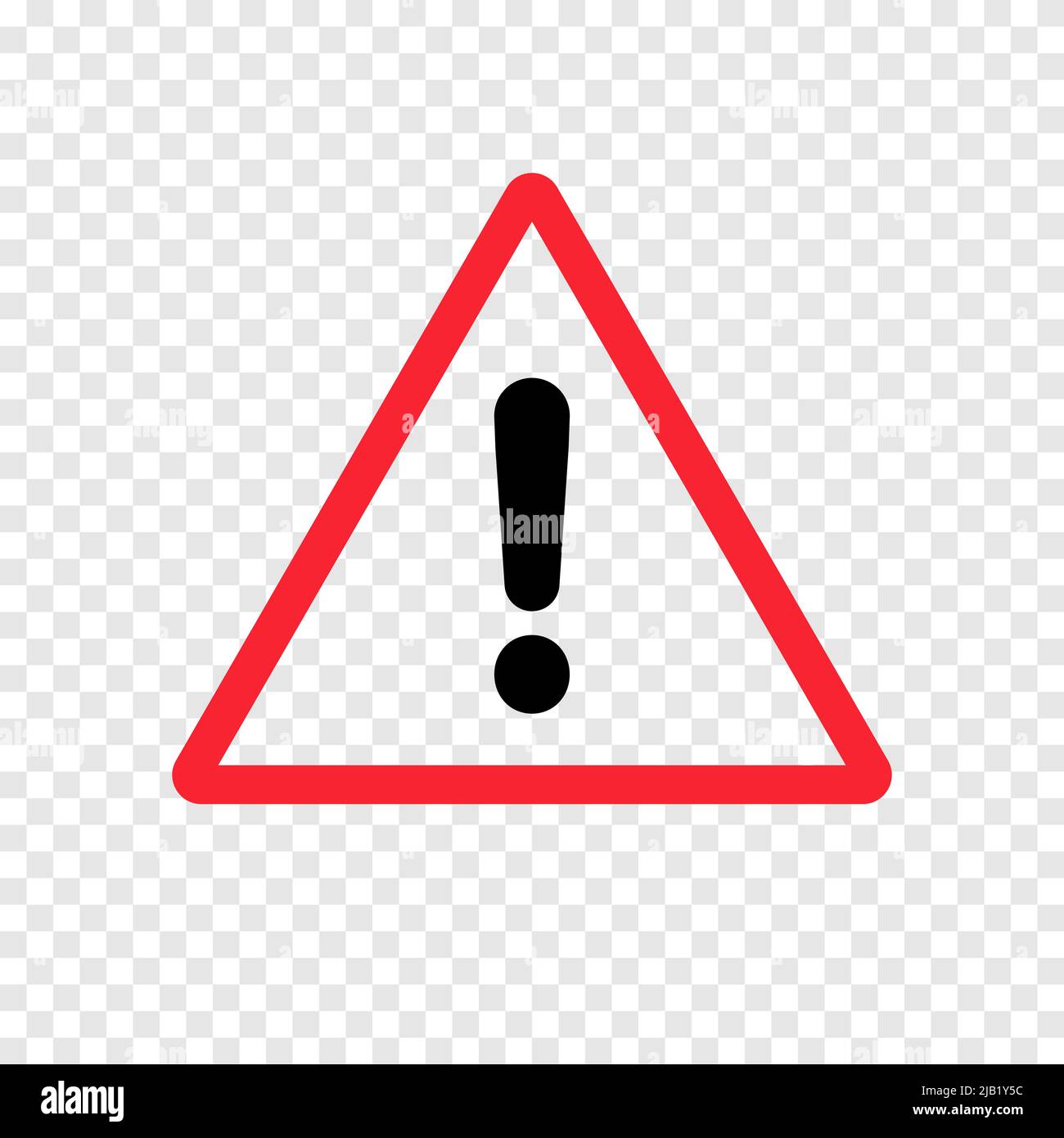 Warning road sign icon on transparent background Stock Vector