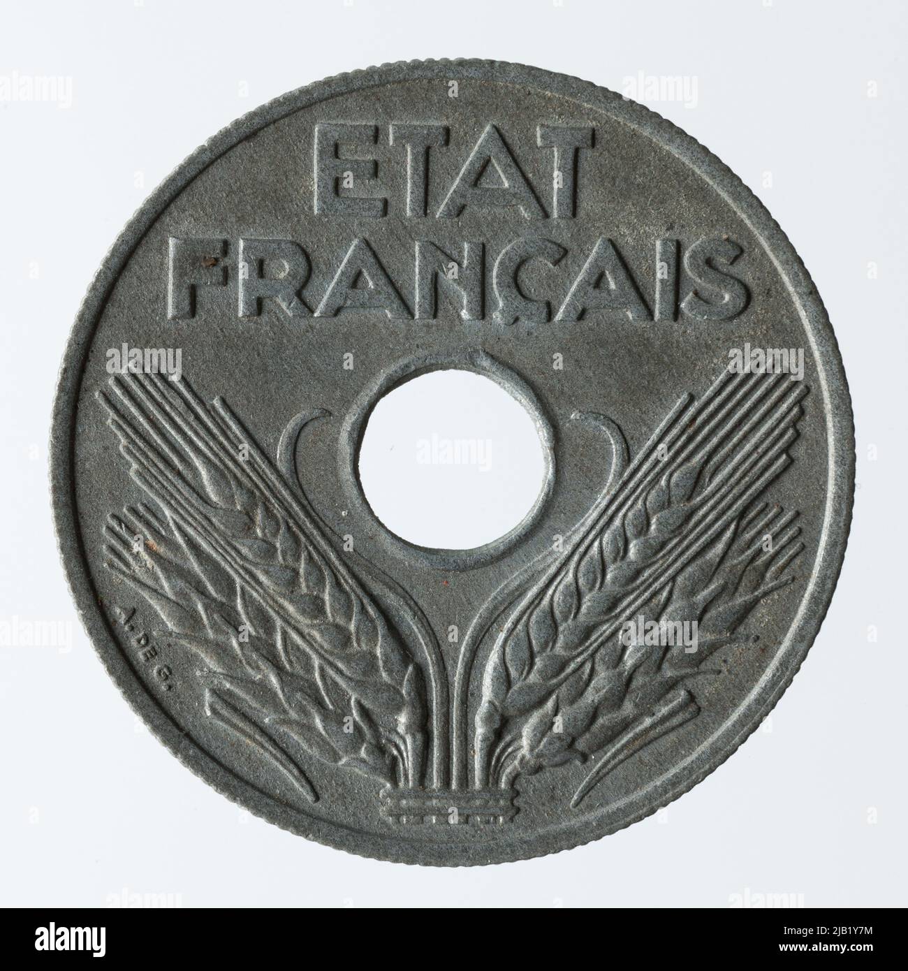 France Vichy (1940 1944), 20 Centures, Paris; 1942 Steam mint Stock Photo