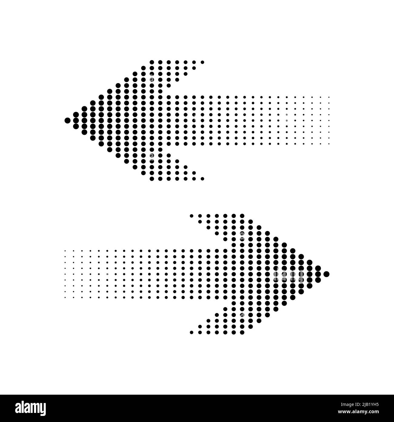 Halftone arrows left and right Stock Vector