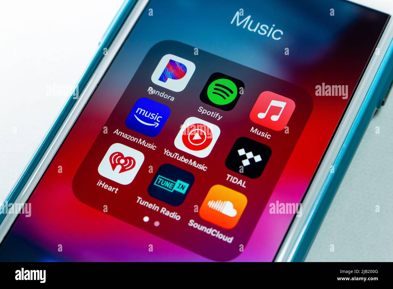 Subscription music streaming & radio apps (Pandora, Spotify, Apple Music, Amazon  Music, YouTube Music, Tidal app, iHeart, Tuneln Radio, SoundCloud Stock  Photo - Alamy
