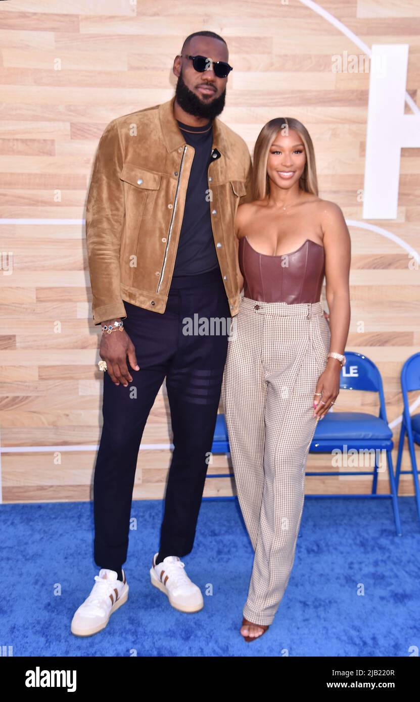 WESTWOOD, CA - JUNE 01: (L-R) LeBron James and Savannah James attend ...
