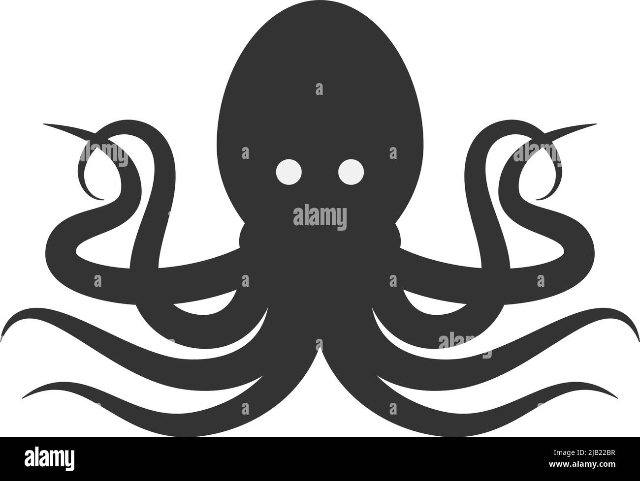 black kraken symbol isolated on white background, vector illustration Stock Vector