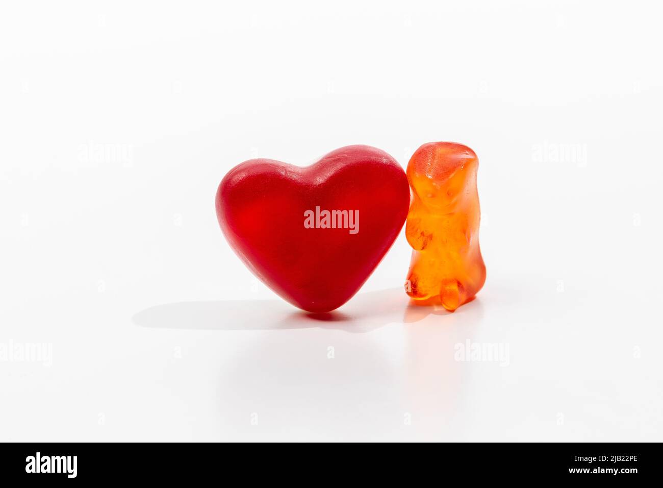 Valentine Gummi Bear with Heart Stock Photo Alamy