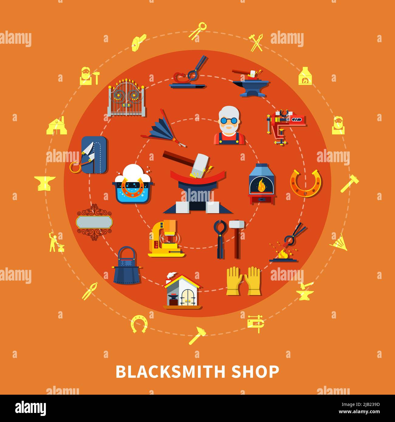Machine in forge Stock Vector Images - Alamy