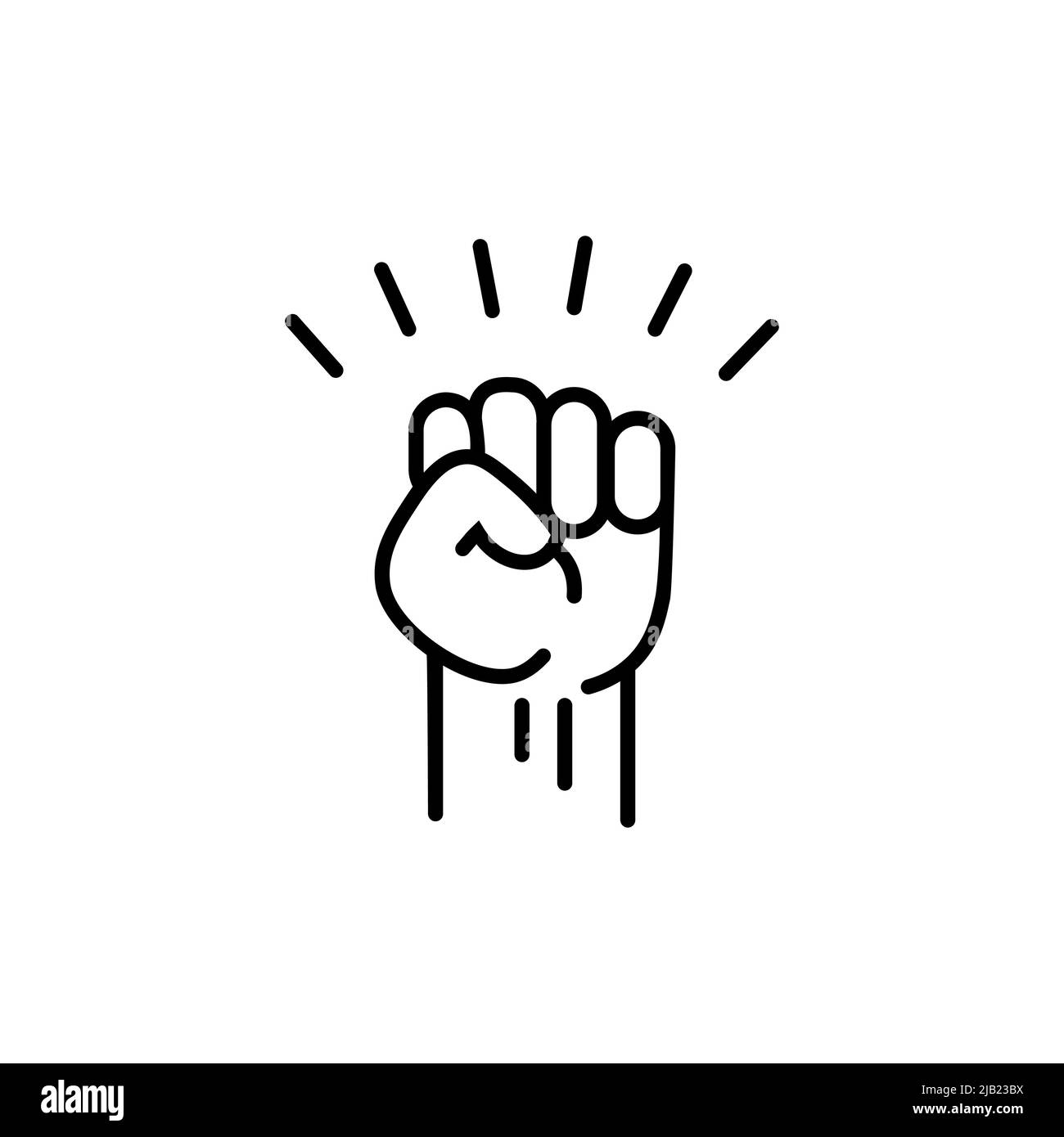 Raised Hand with clenched fist - Vector of Protest - Icon Stock Vector