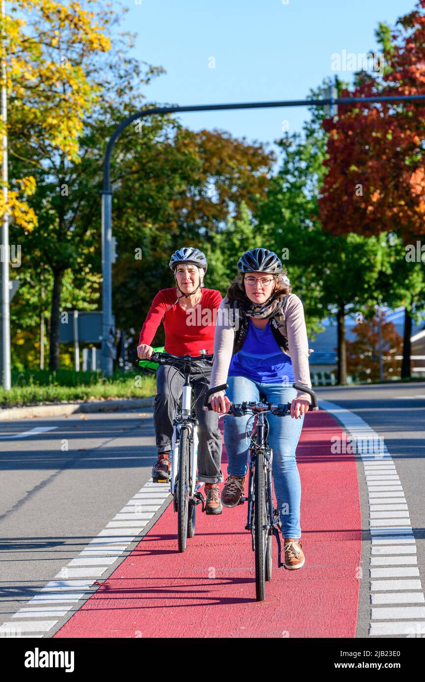 Mobility by bicycle and pedelec in urban areas - a challenge for future transport planning. Stock Photo