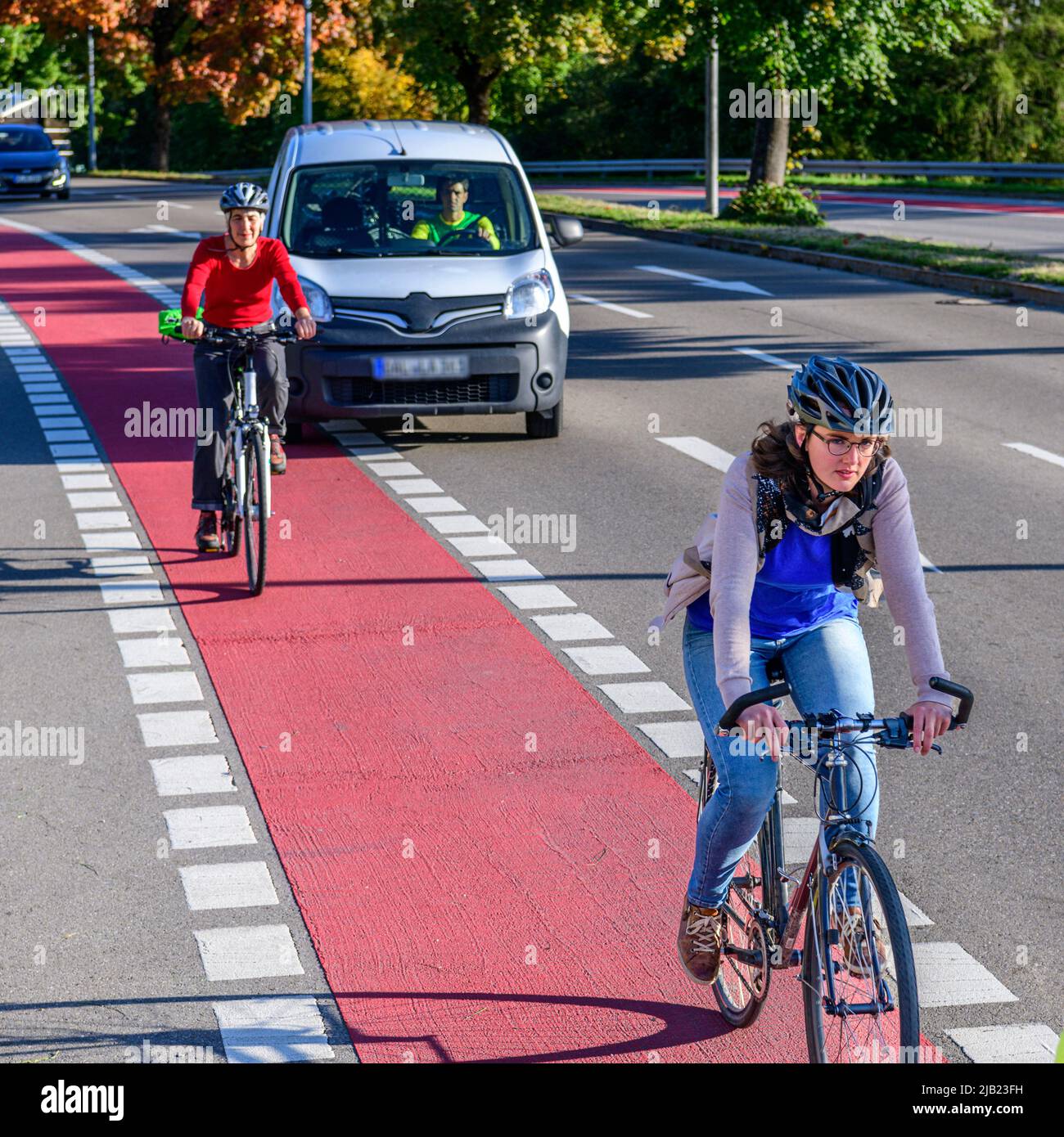 Mobility by bicycle and pedelec in urban areas - a challenge for future transport planning. Stock Photo