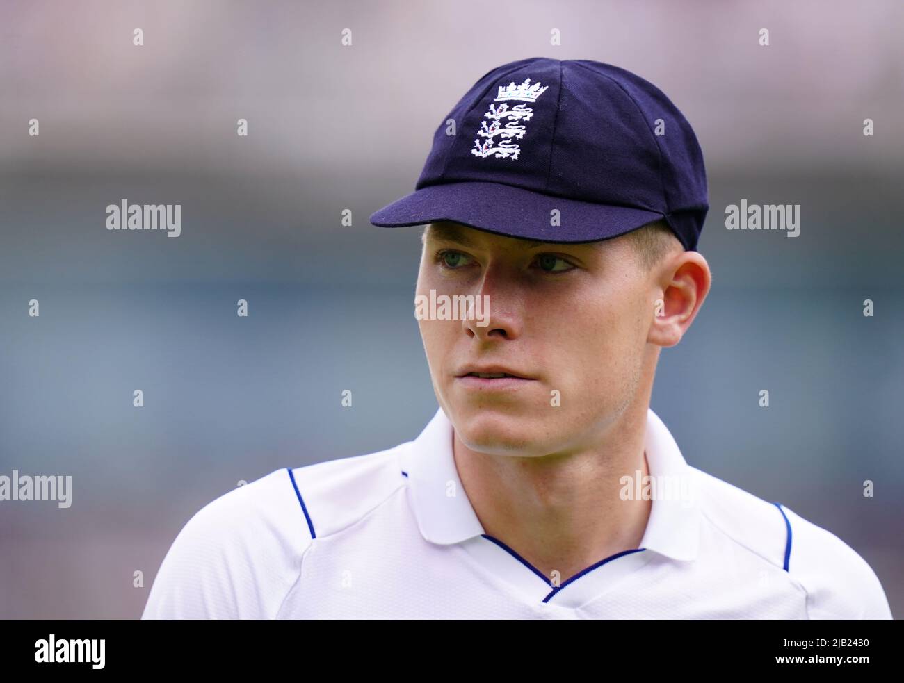 England's Matthew Potts on his first cap for the team during day one of the First LV= Insurance Test Series at Lord's Cricket Ground, London. Picture date: Thursday June 2, 2022. Stock Photo