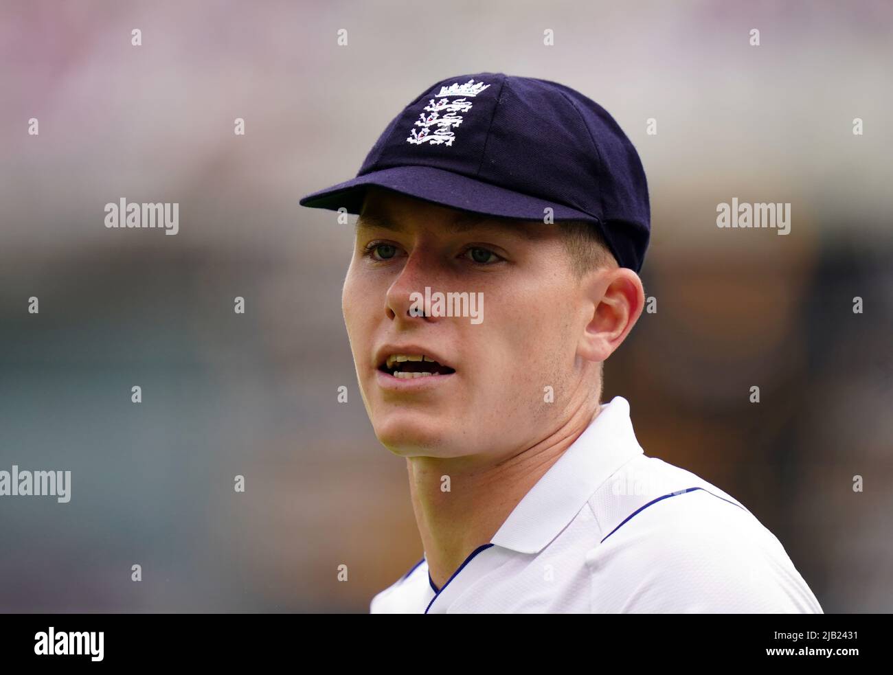 England's Matthew Potts on his first cap for the team during day one of the First LV= Insurance Test Series at Lord's Cricket Ground, London. Picture date: Thursday June 2, 2022. Stock Photo