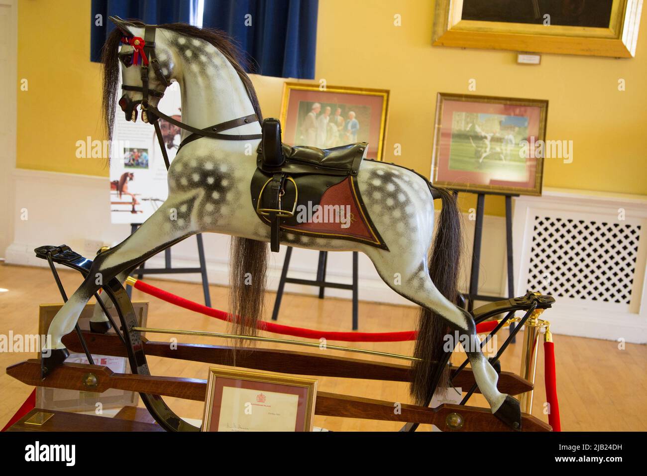 Ashford, Kent, UK. 2nd Jun, 2022. All the Queen's horses is a unique exhibition of rocking horses presented to Her Majesty the Queen by the Stevenson brothers, master rocking horse makers. This exhibition runs during the course of the Platinum Jubilee at the Tenterden town hall on the high street. Photo Credit: Paul Lawrenson/Alamy Live News Stock Photo