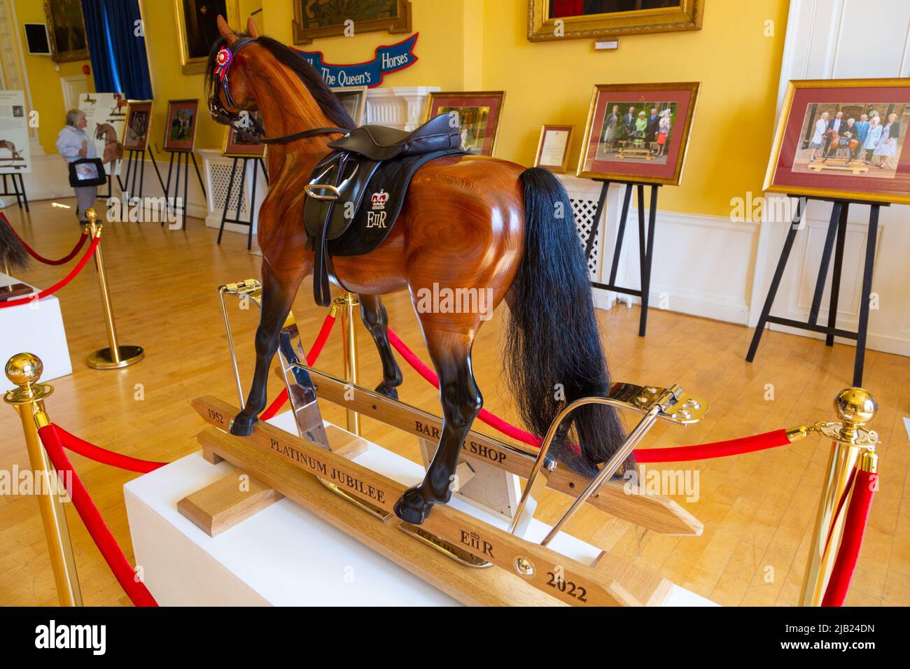 Ashford, Kent, UK. 2nd Jun, 2022. All the Queen's horses is a unique exhibition of rocking horses presented to Her Majesty the Queen by the Stevenson brothers, master rocking horse makers. This exhibition runs during the course of the Platinum Jubilee at the Tenterden town hall on the high street. Photo Credit: Paul Lawrenson/Alamy Live News Stock Photo