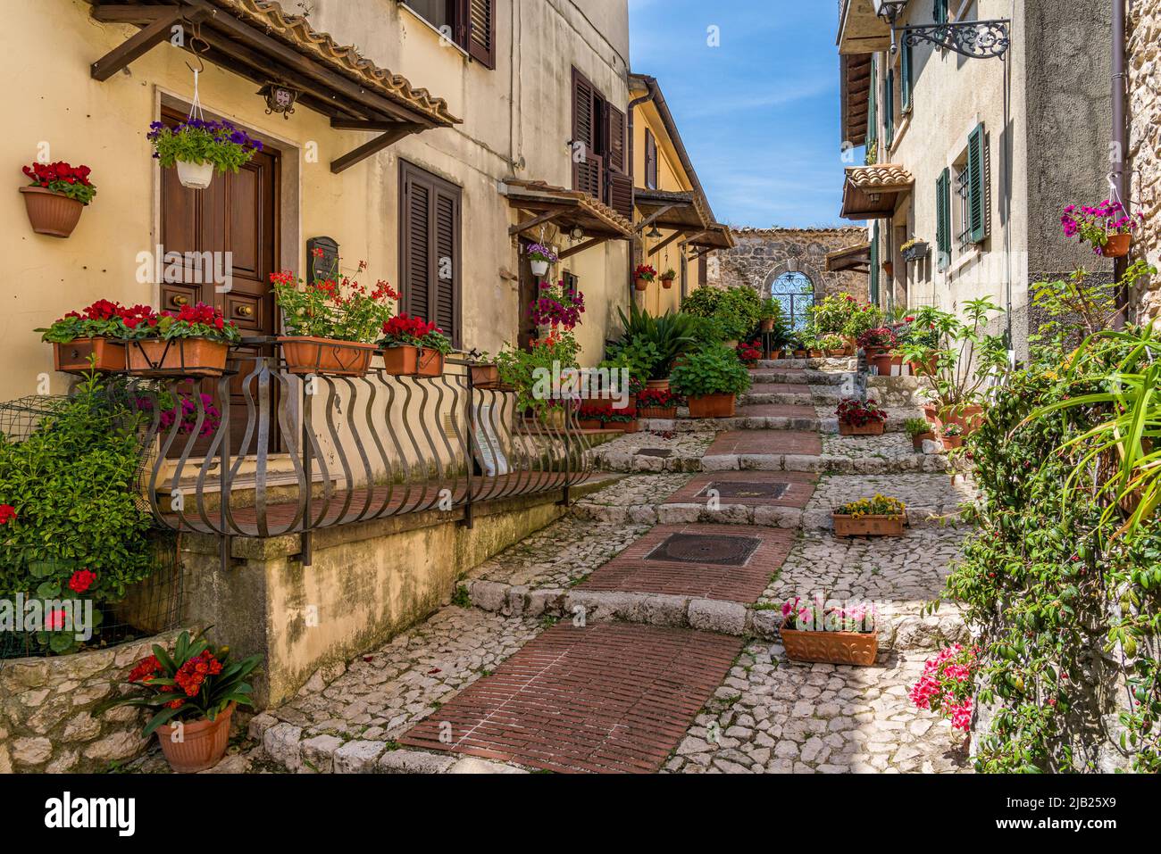 The beautiful village of Veroli, near Frosinone, Lazio, central Italy. Stock Photo