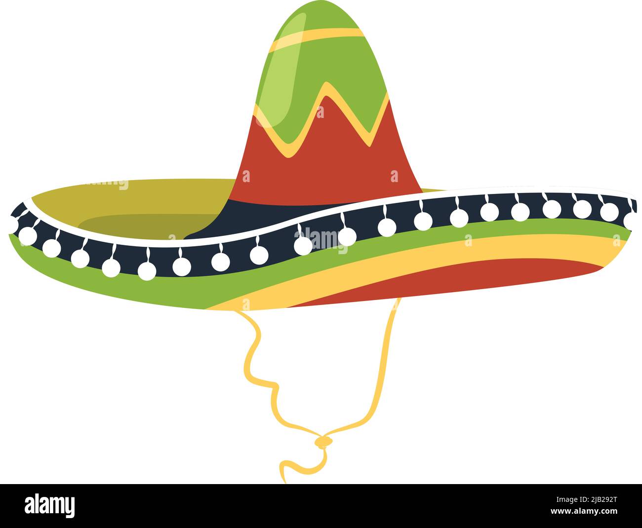 Colorful sombrero icon. Mexican hat. Mariachi symbol Stock Vector