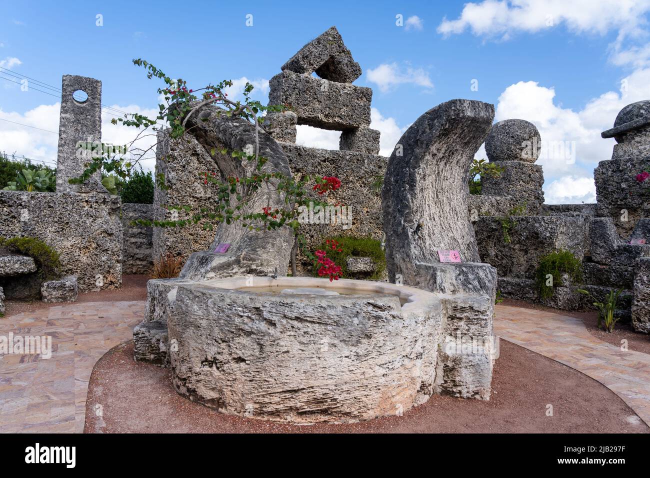 Homestead, FL, USA - January 1,  2022: Coral Castle Museum is shown in  Homestead near Miami, FL, USA Stock Photo
