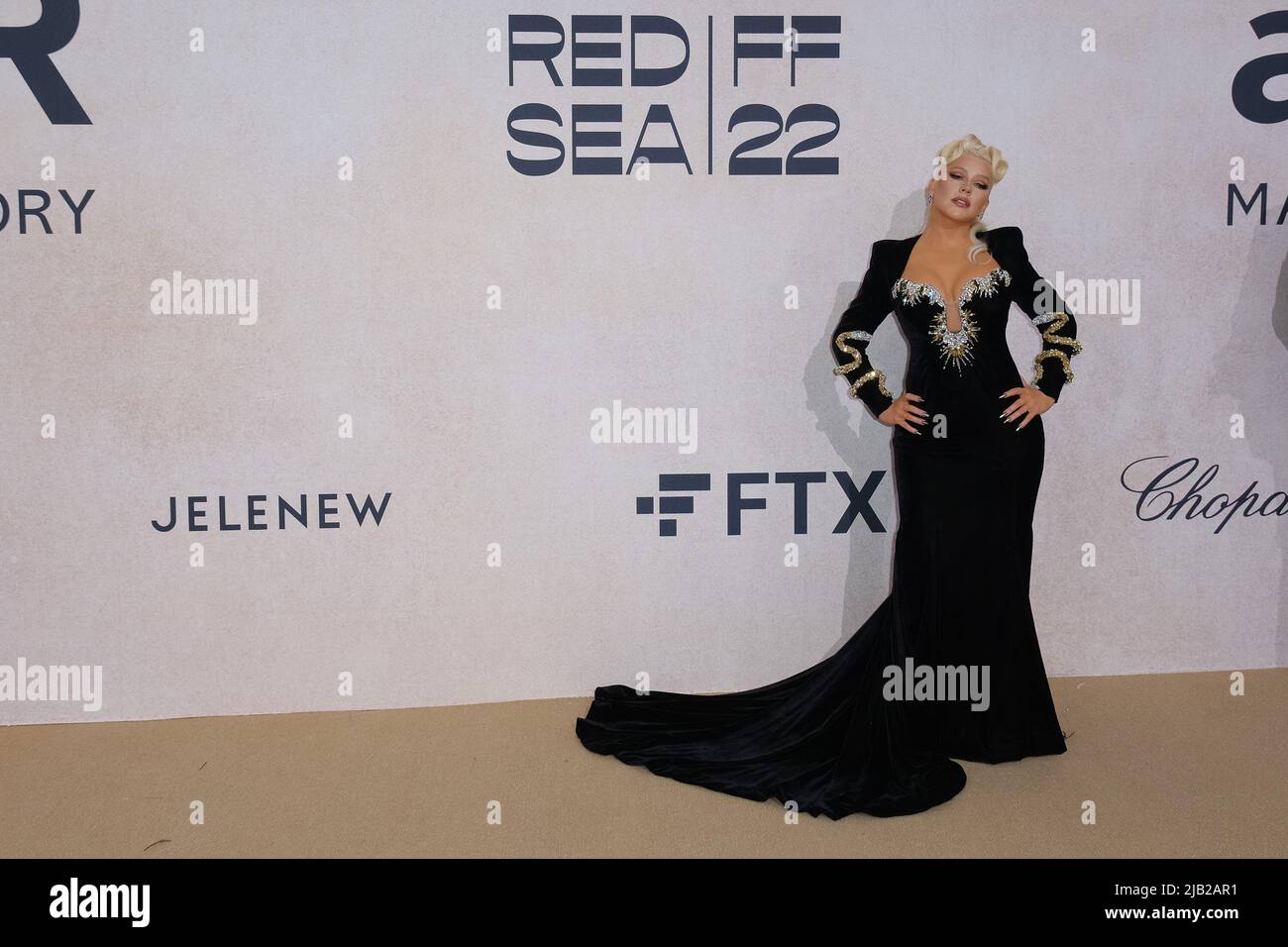 Christina Aguilera seen at the 28th annual amfAR Gala Cannes during the