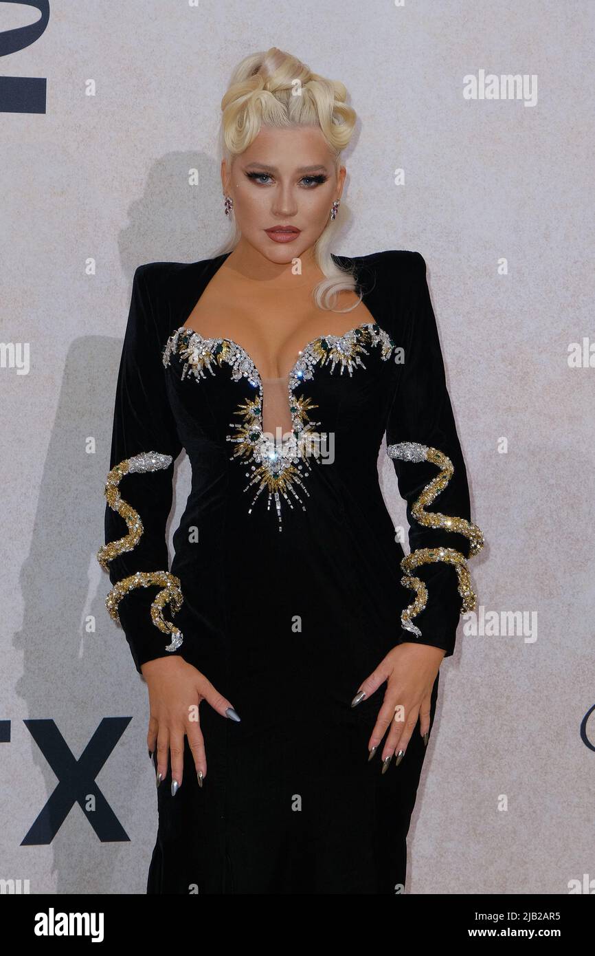 Christina Aguilera seen at the 28th annual amfAR Gala Cannes during the