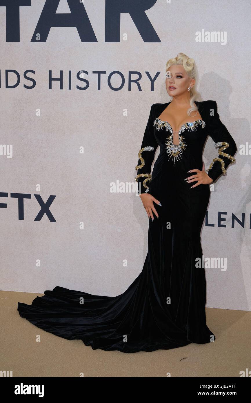 Christina Aguilera seen at the 28th annual amfAR Gala Cannes during the