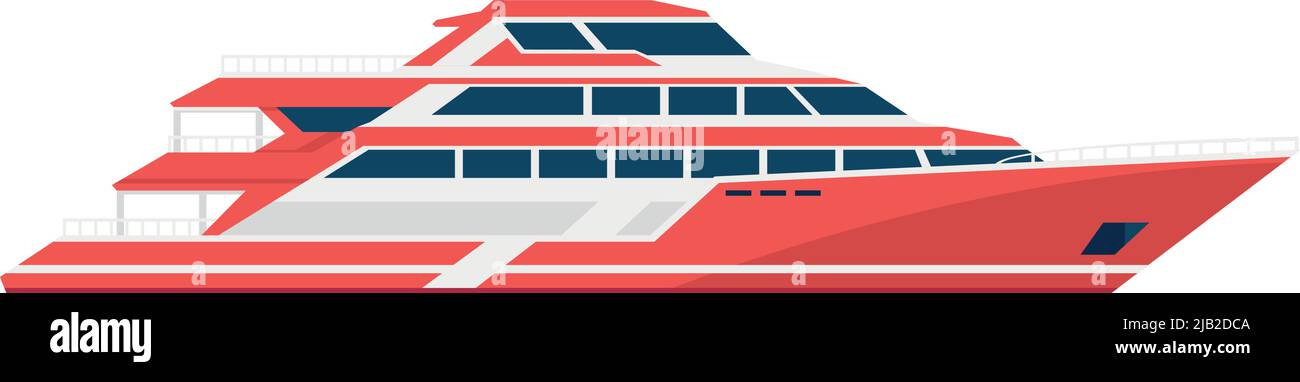 Big yacht icon. Modern luxury red boat Stock Vector Image & Art - Alamy