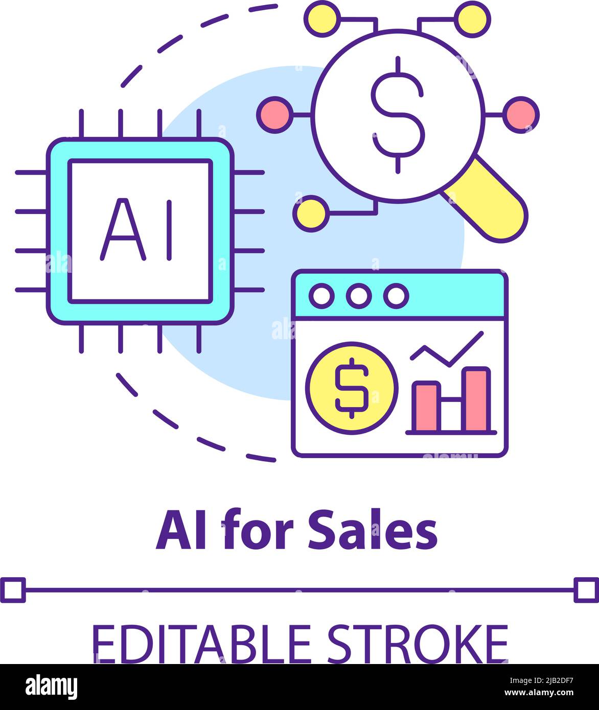 AI for sales concept icon Stock Vector