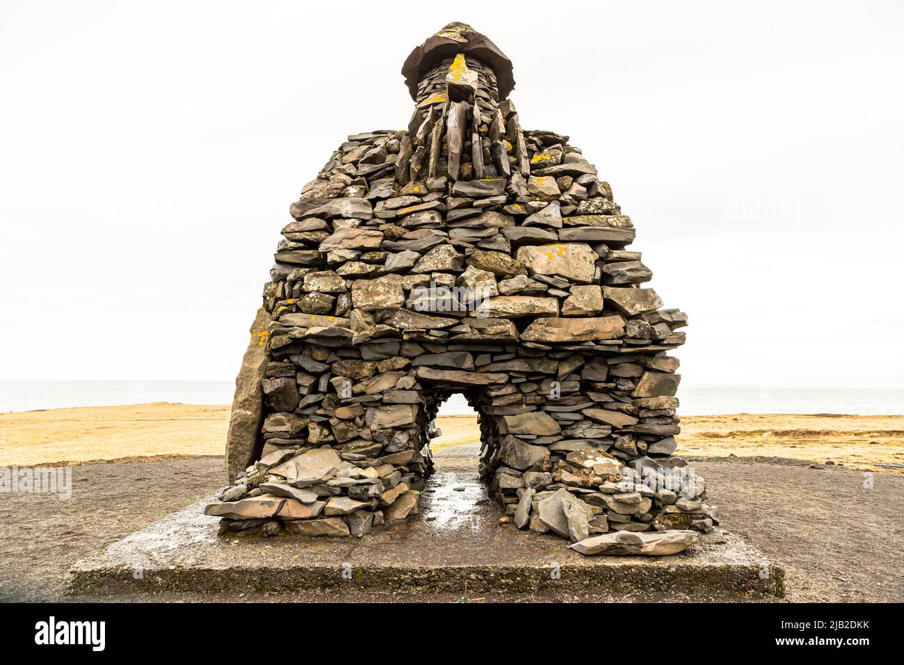 Bárðar Saga Snæfellsáss Statue in Iceland Stock Photo