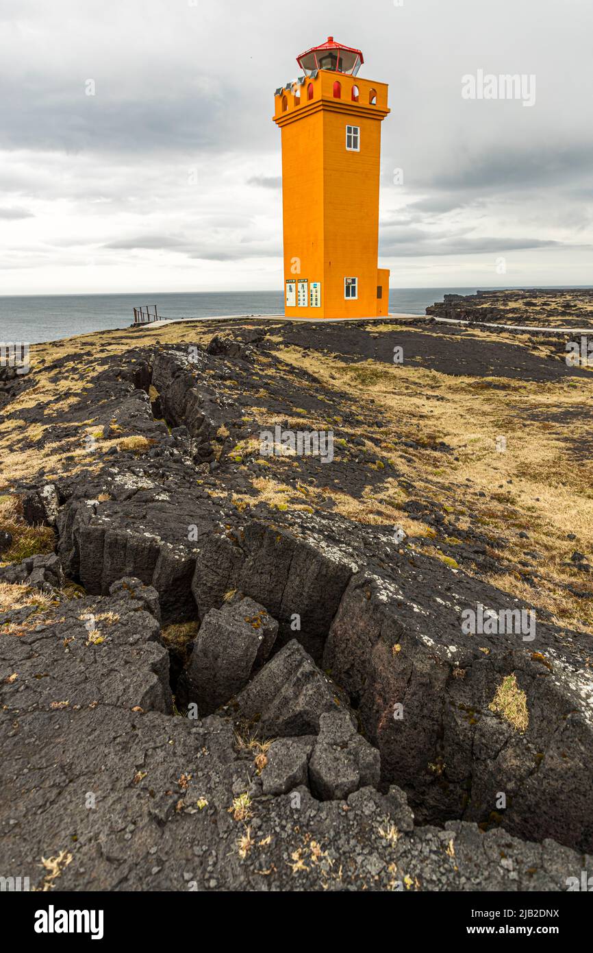 Svörtuloft Lighthouse in Iceland Stock Photo