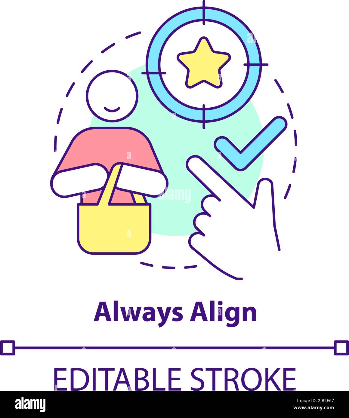 Always align concept icon Stock Vector