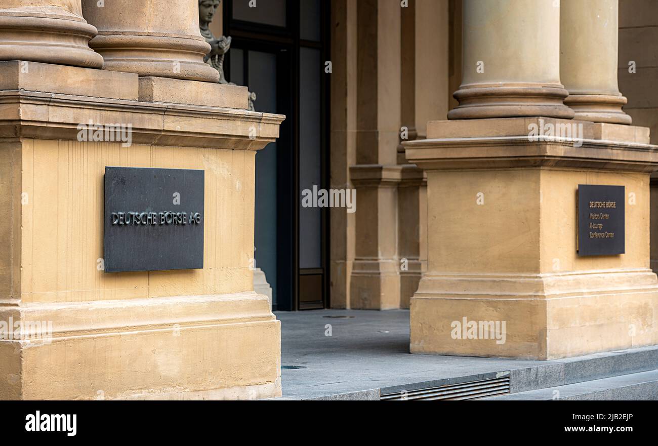 The building of the Frankfurt Stock Exchange in the Finanz City, Frankfurt am Main, Hesse, Germany Stock Photo