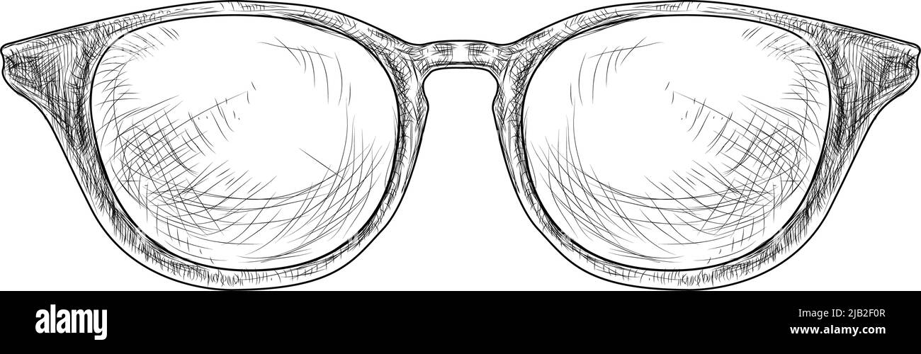 Hand drawn hipster glasses vector illustration Stock Vector