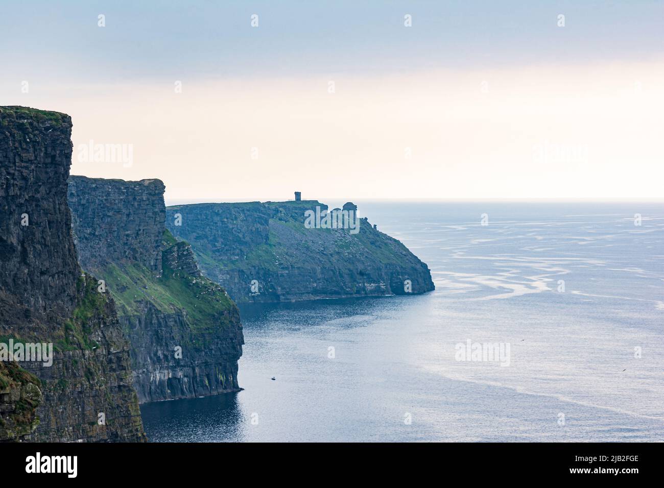 The famous Cliffs of Moher seen from the pathway, County Clare, Ireland Stock Photo