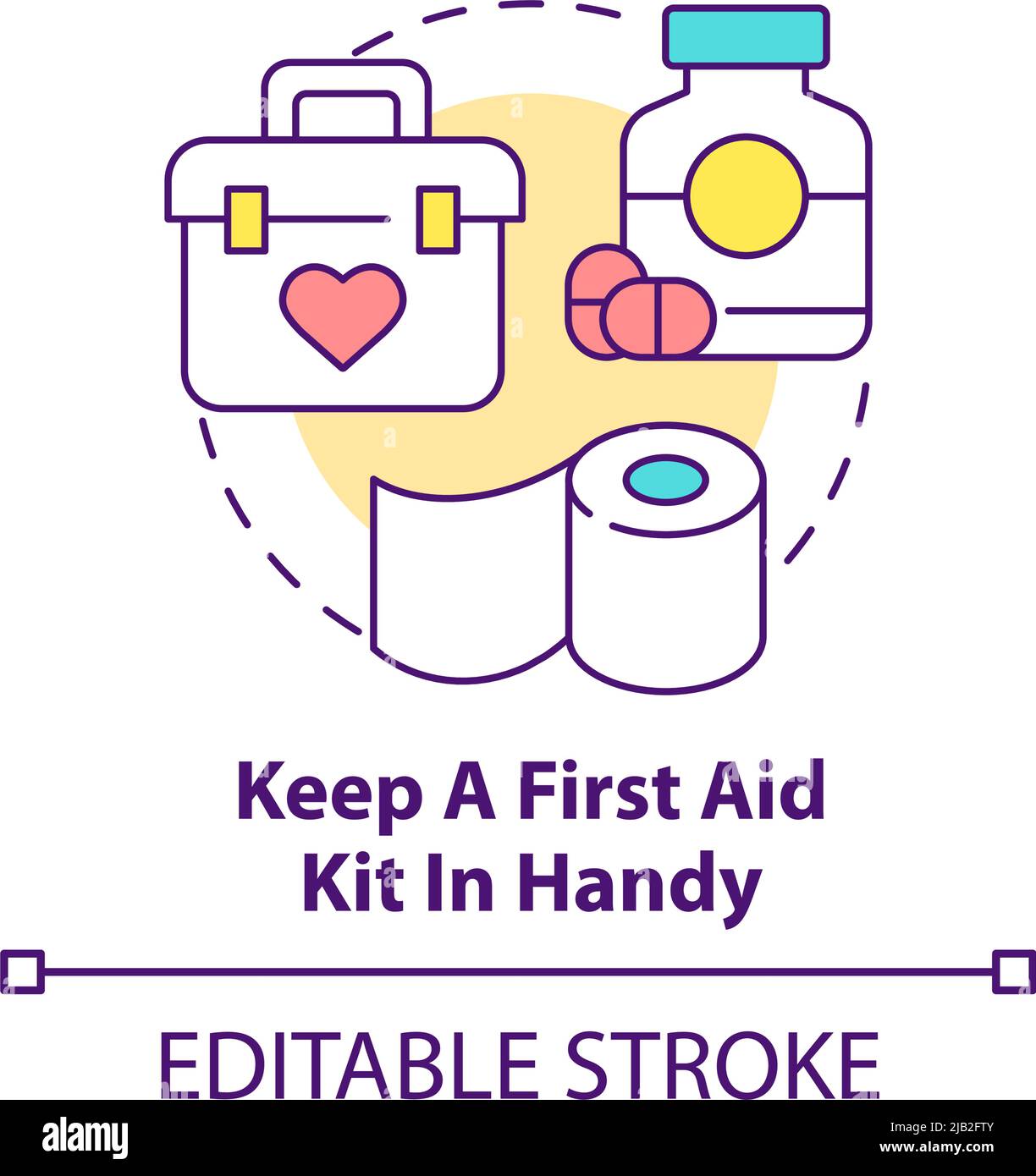 Keep first aid kit in handy concept icon Stock Vector Image & Art Alamy