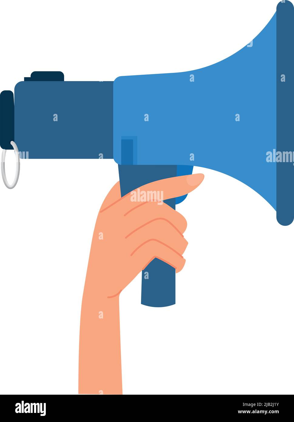 Hand holding megaphone. Loud speech flat symbol Stock Vector Image & Art Alamy