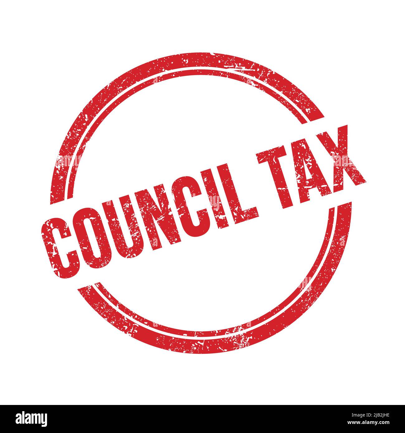 COUNCIL TAX text written on red grungy vintage round stamp Stock Photo