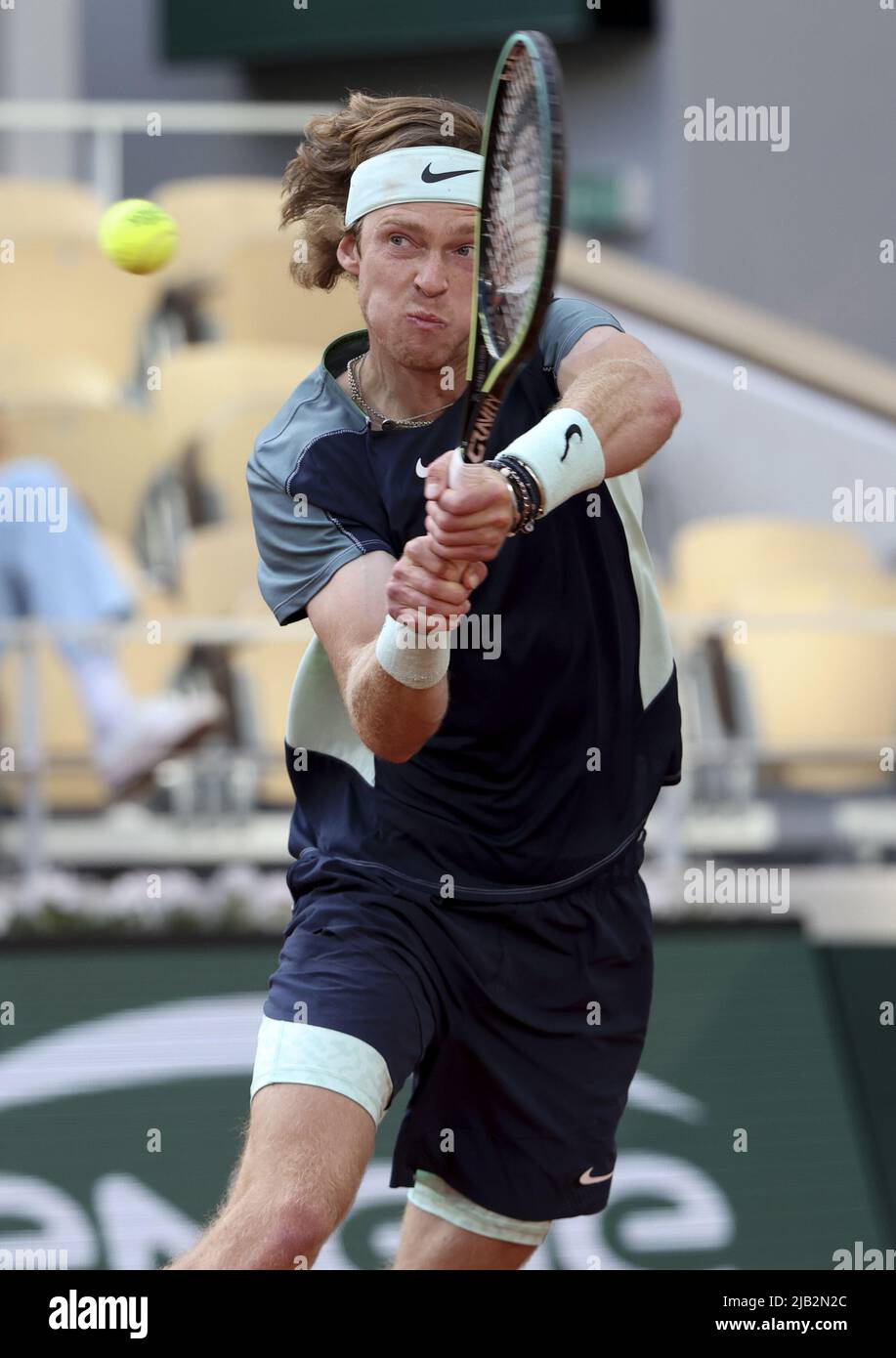 Andrey Rublev of Russia during day 11 of RolandGarros 2022, French