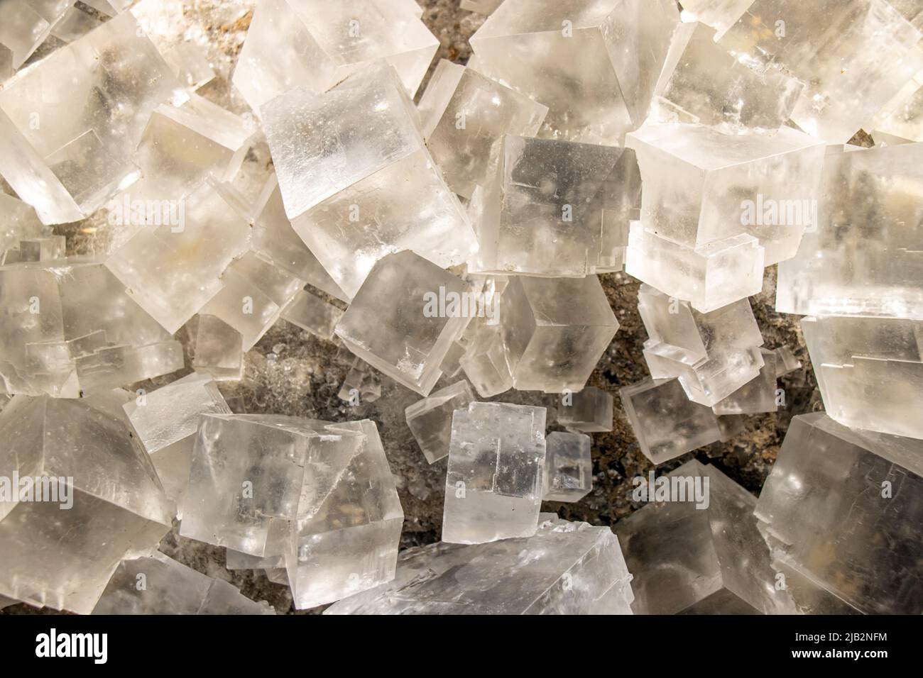 A Halite - rock salt, close up. Stock Photo
