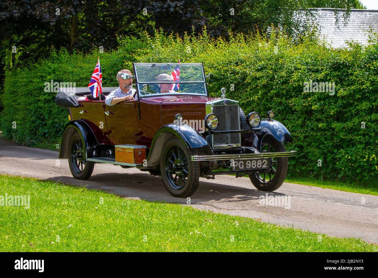 1930 Morris Cowley in Leyland, Lancashire. UK Events, 2 June 2022.  Queens Jubilee event Festival parade in Worden Park. 3 days of music, fun, enjoyment, and celebration coincide with the Queen’s Platinum Jubilee weekend.  Credit; MediaWorldImages/ AlamyLiveNews/ Stock Photo