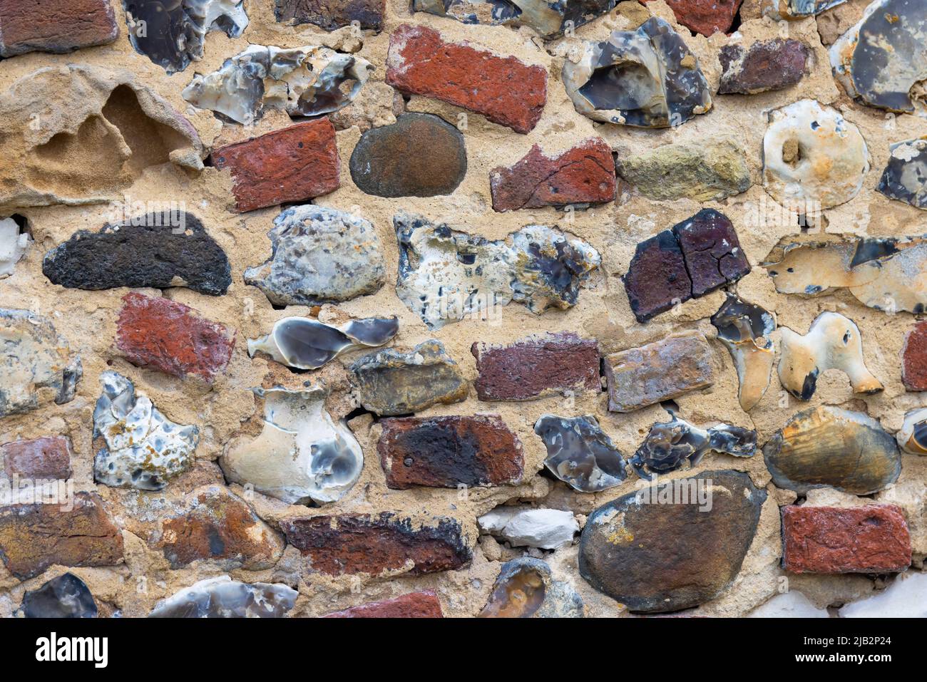 Norfolk Brick and Flint Closeup Showing the Structure, Pattern and