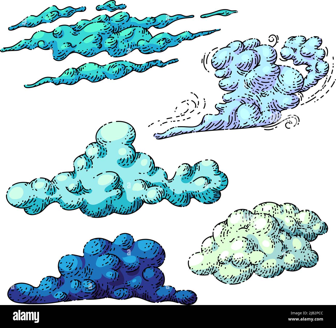cloud sky sketch hand drawn vector Stock Vector Image & Art - Alamy