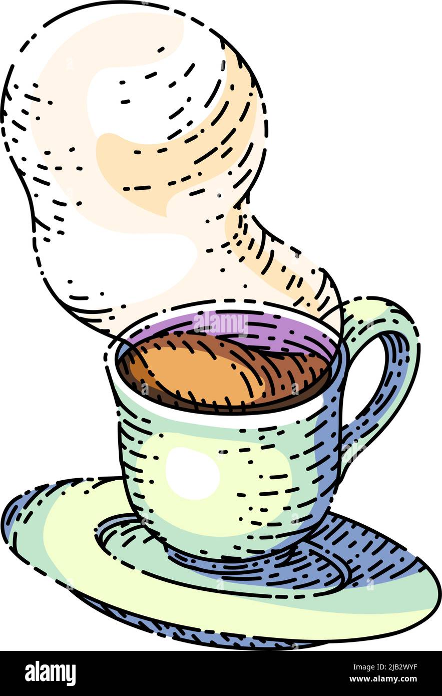 coffee saucer sketch hand drawn vector Stock Vector Image & Art Alamy