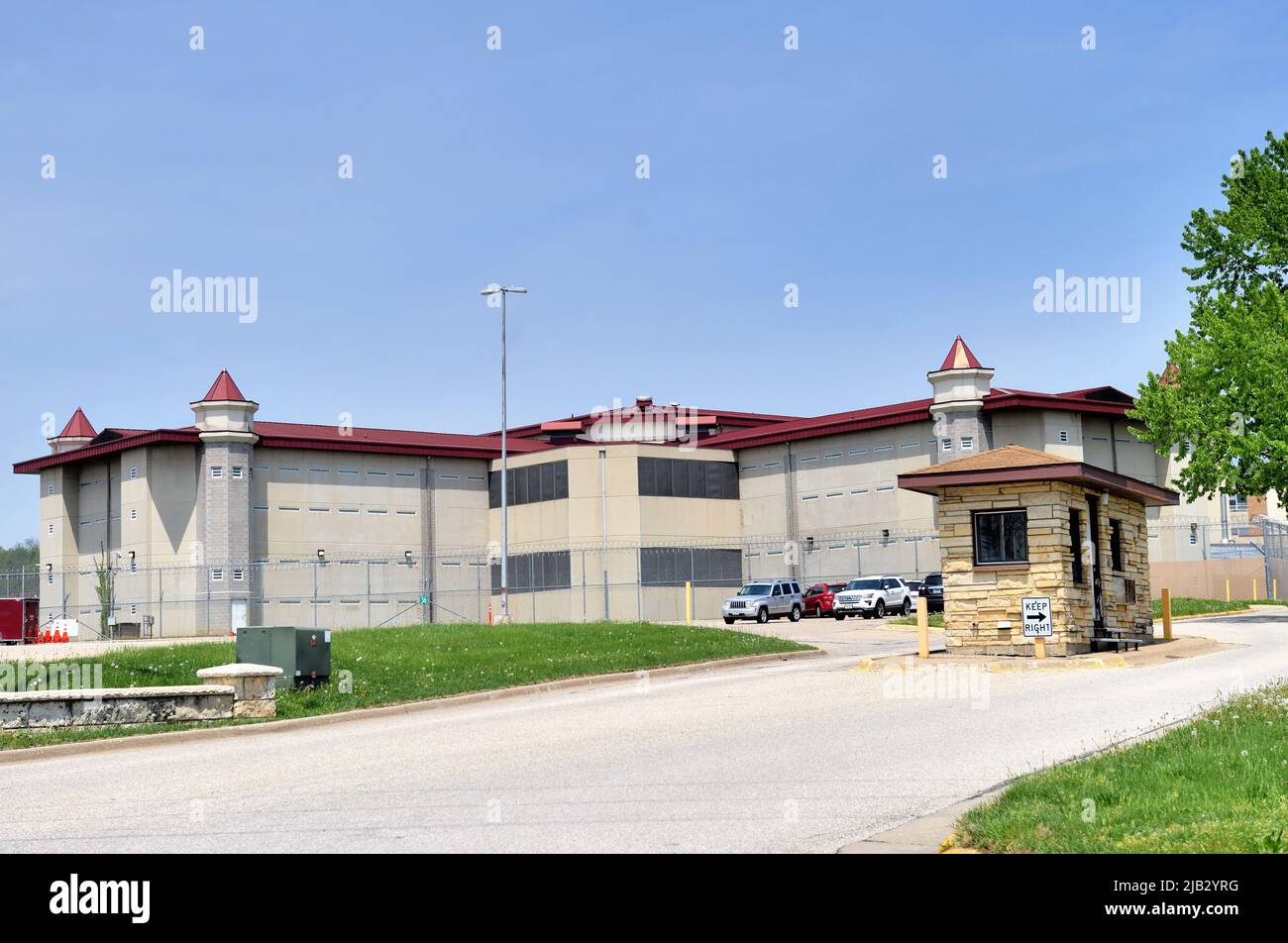 Fort Madison, Iowa, USA. The Iowa State  Penitentiary, a maximum security prison in southeastern Iowa operated by the Iowa Department of Corrections. Stock Photo