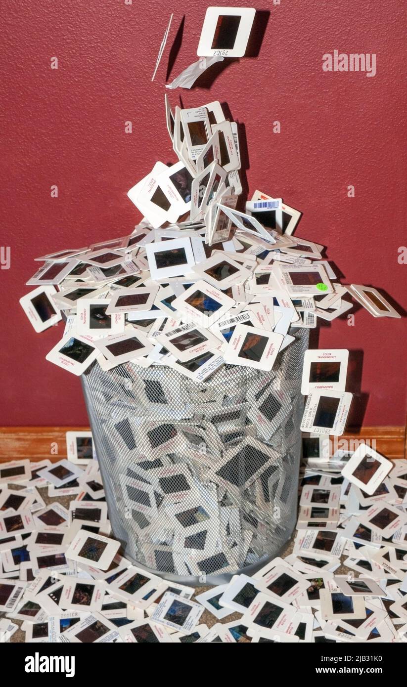 35mm transparencies edited to the trash bin, Oregon Stock Photo Alamy