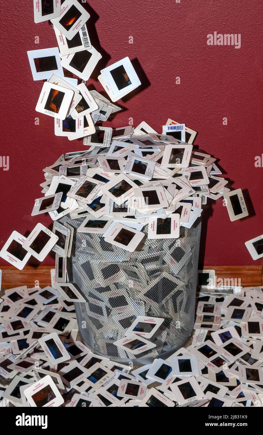 35mm transparencies edited to the trash bin, Oregon Stock Photo Alamy