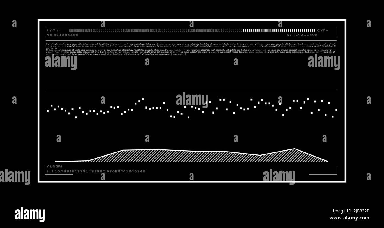 Image of data processing on computer screen over black background Stock ...