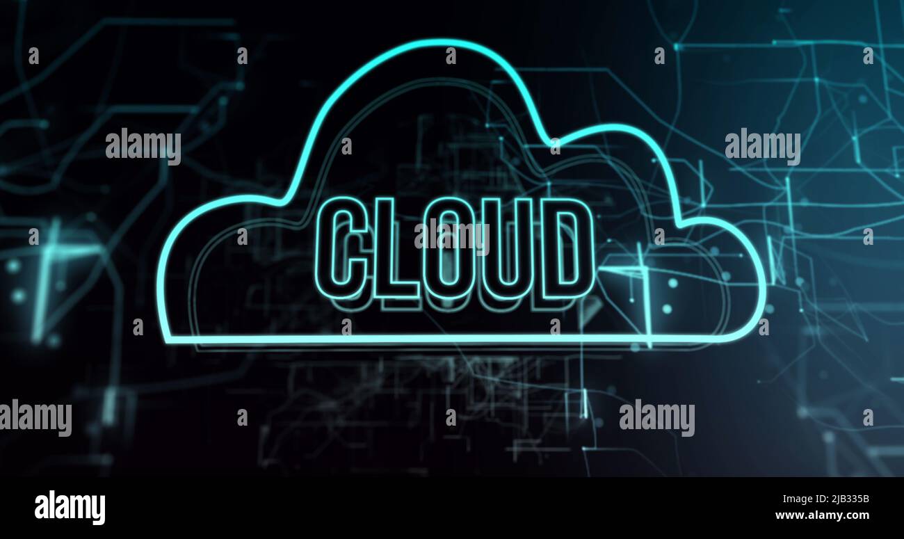 Image of cloud text over black background Stock Photo
