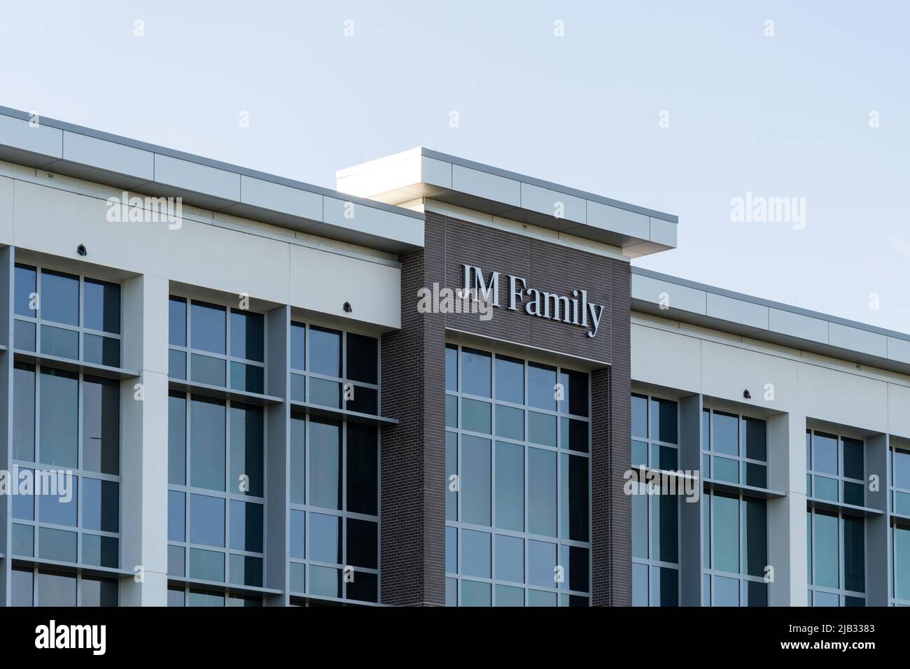 Deerfield Beach, Florida, USA - January 2, 2022: JM Family Enterprises headquarters building in Deerfield Beach, Florida, USA. Stock Photo