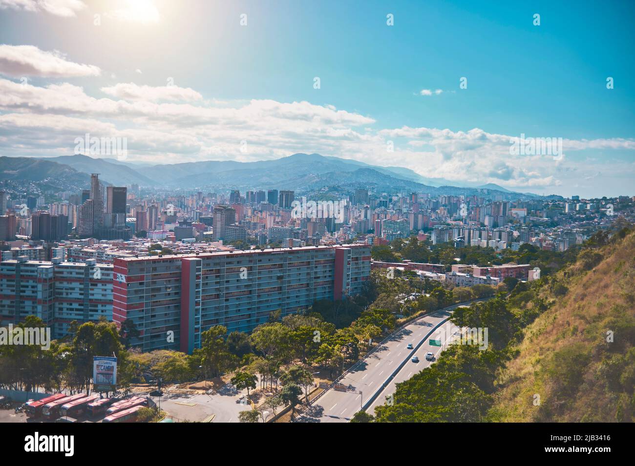 CARACAS, VENEZUELA - May 2022: Aerial view Avenida Boyaca A.K.A. Cotamil Avenue in Caracas, Venezuela Stock Photo