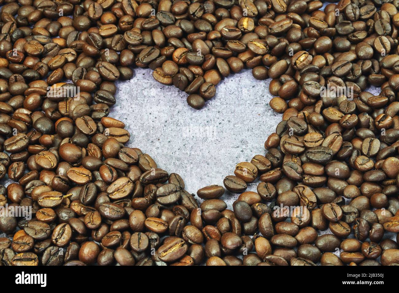 Coffee Beans Heart Shape Stock Photo