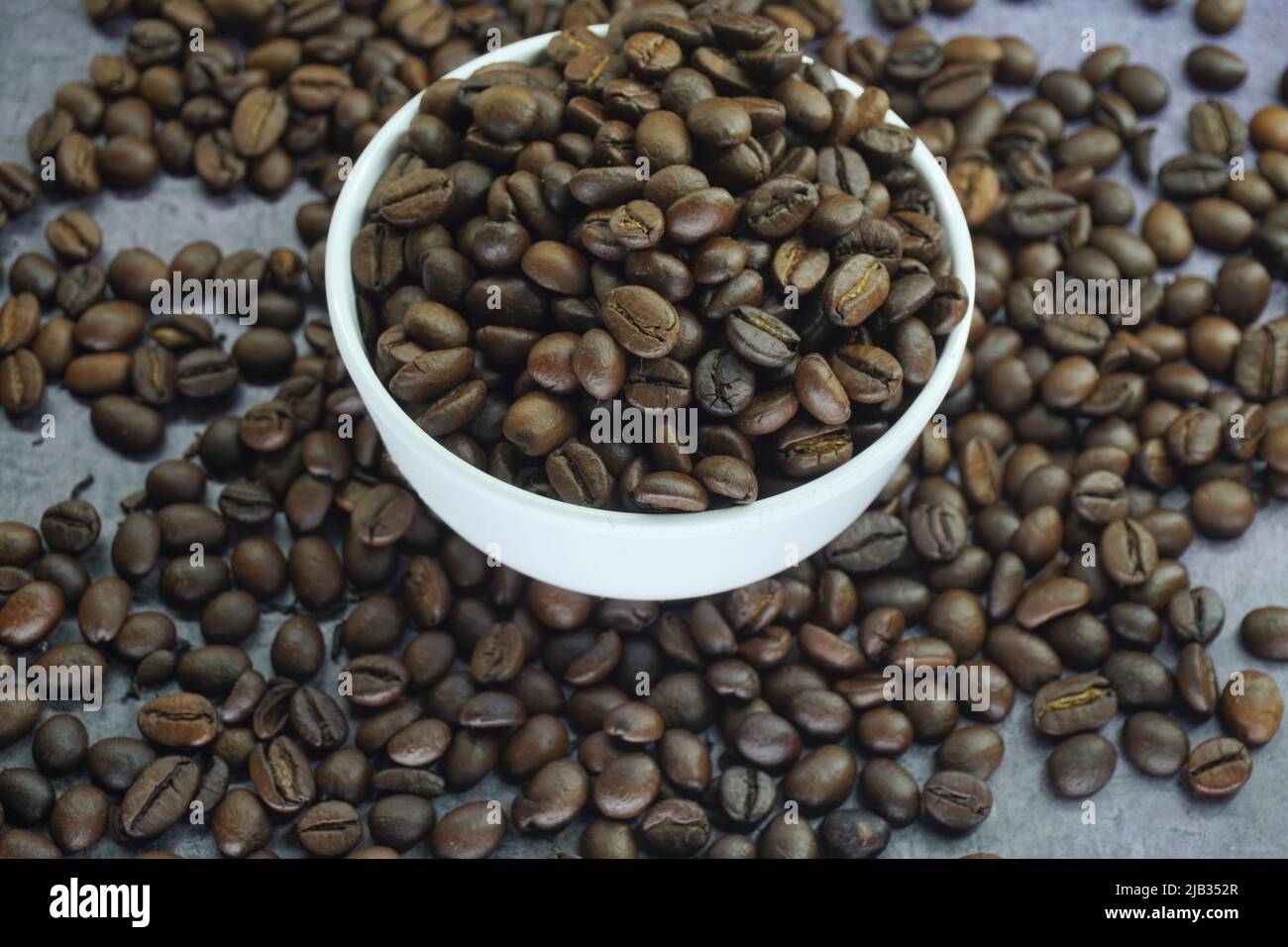 Roasted coffee beans in a background Stock Photo