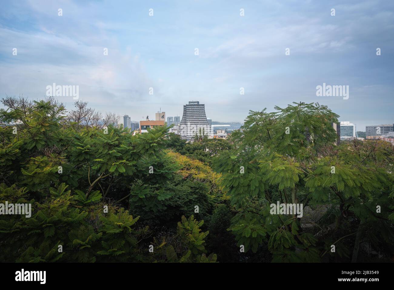 Aerial view of Porto Alegre and Rio Grande do Sul State Administrative Building - Porto Alegre, Rio Grande do Sul, Brazil Stock Photo